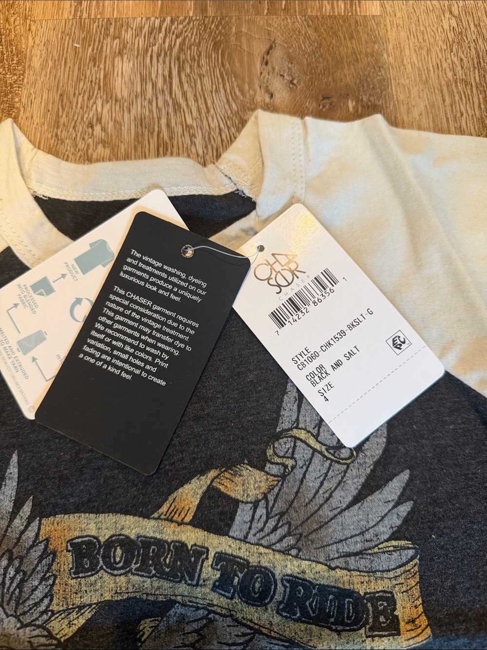 NEW! Chaser Kids “Born to Ride” Raglan Tee - Picture 3 of 6